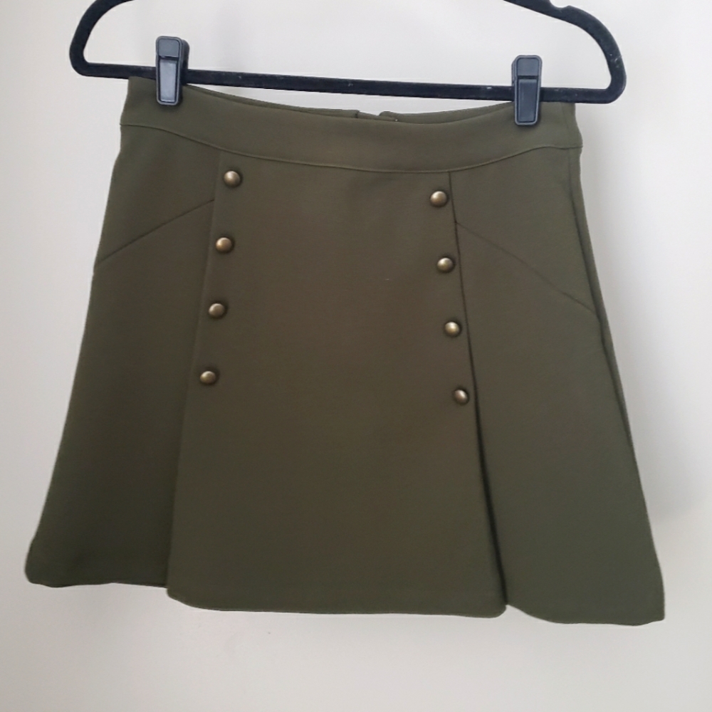 Pleated Military Skirt